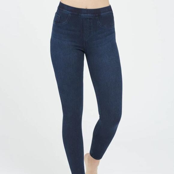 Spanx Blue Denim Jeanish Ankle Leggings S - Picture 2 of 11